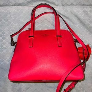 Kate Spade Maise Satchel Purse Neon Coral Pink